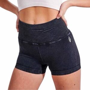 Free people good karma washed black running shorts